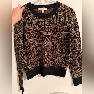 Michael Kors Black and Gold Logo Sweater